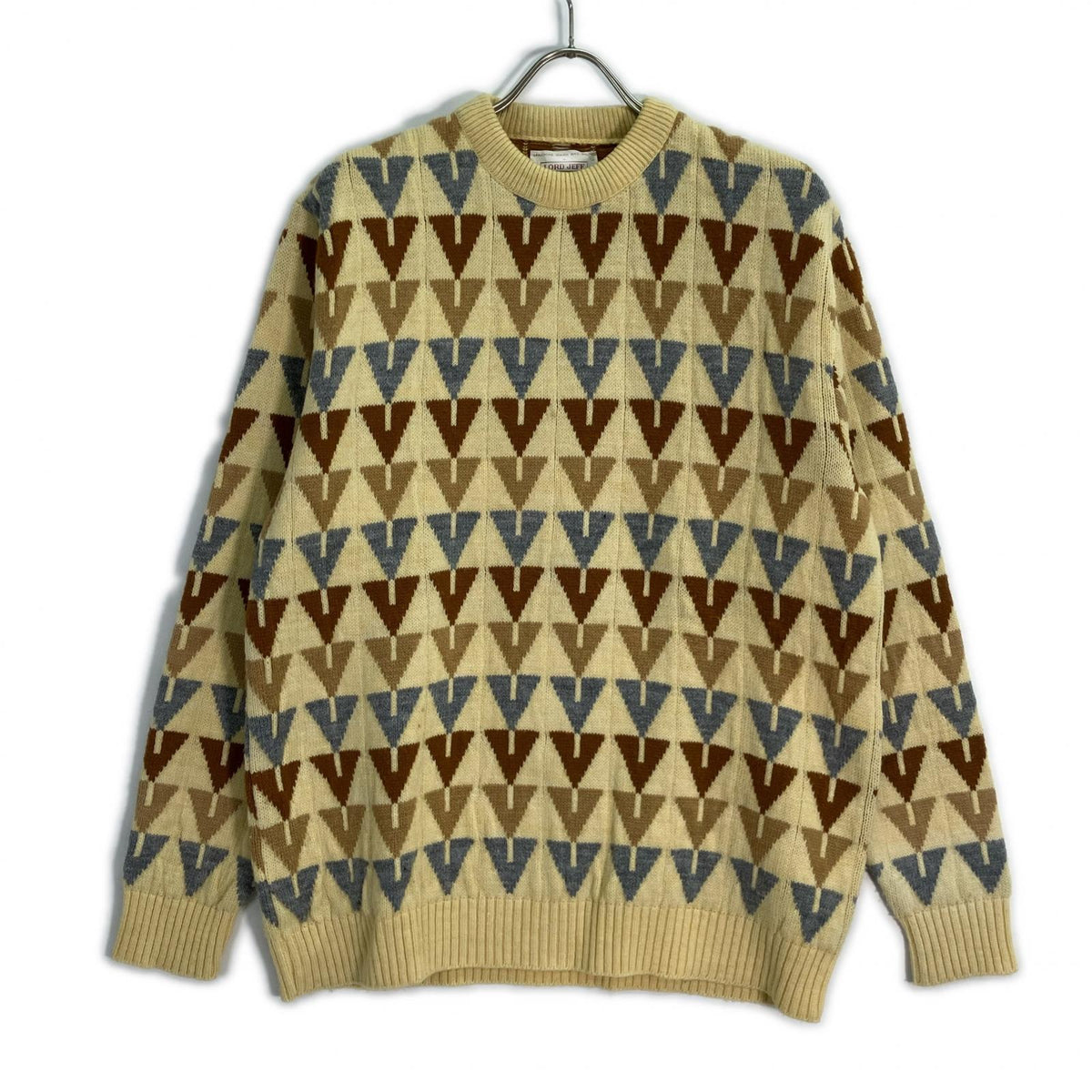 lord jeff Lord Jeff 70s Ivory Argyle Knit Tops