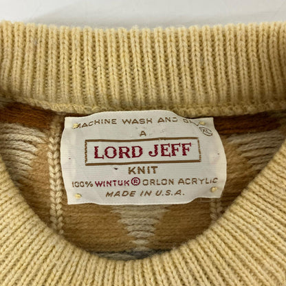 lord jeff Lord Jeff 70s Ivory Argyle Knit Tops