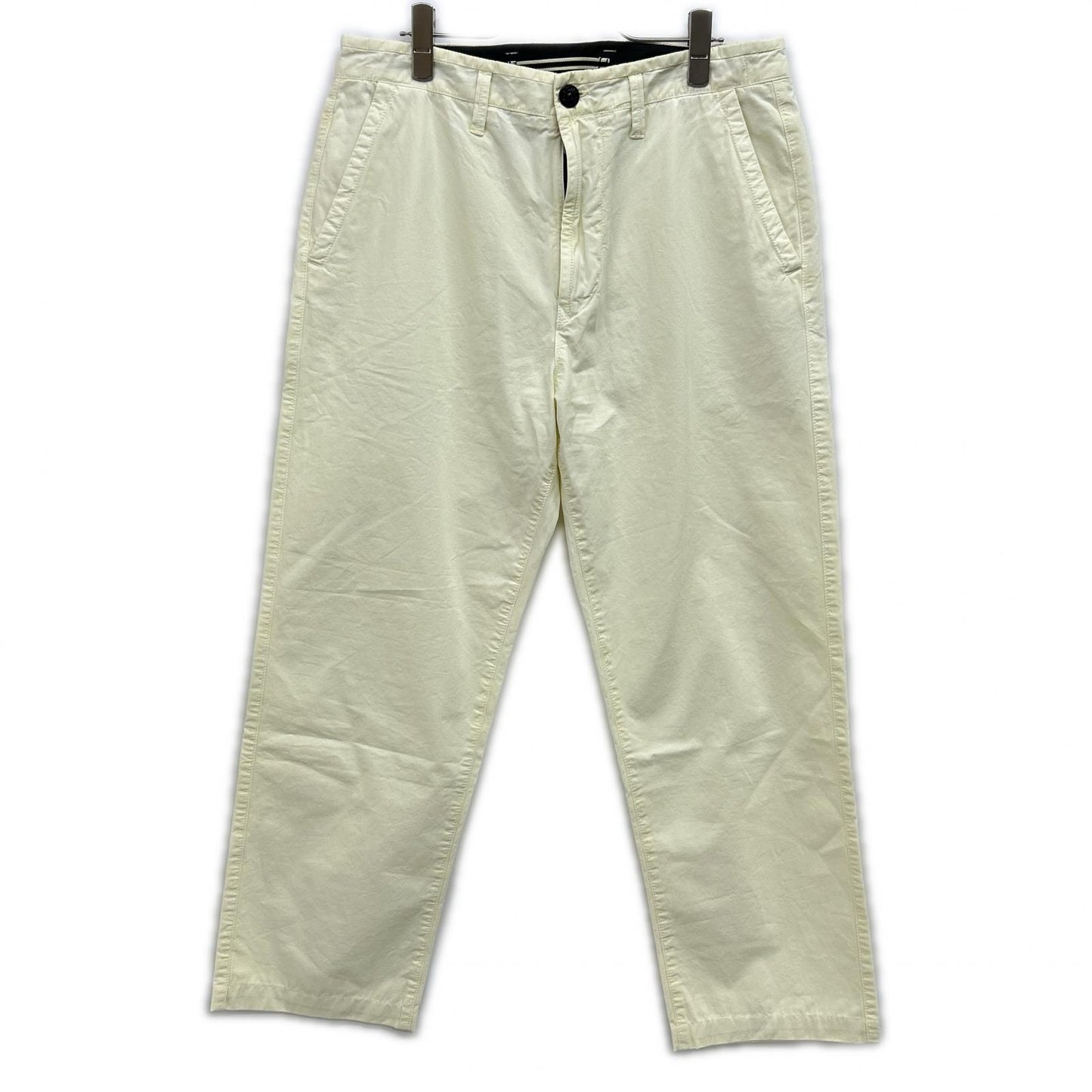 STONE ISLAND Stone Island Yellow Logo Patch Washed Trousers Bottoms