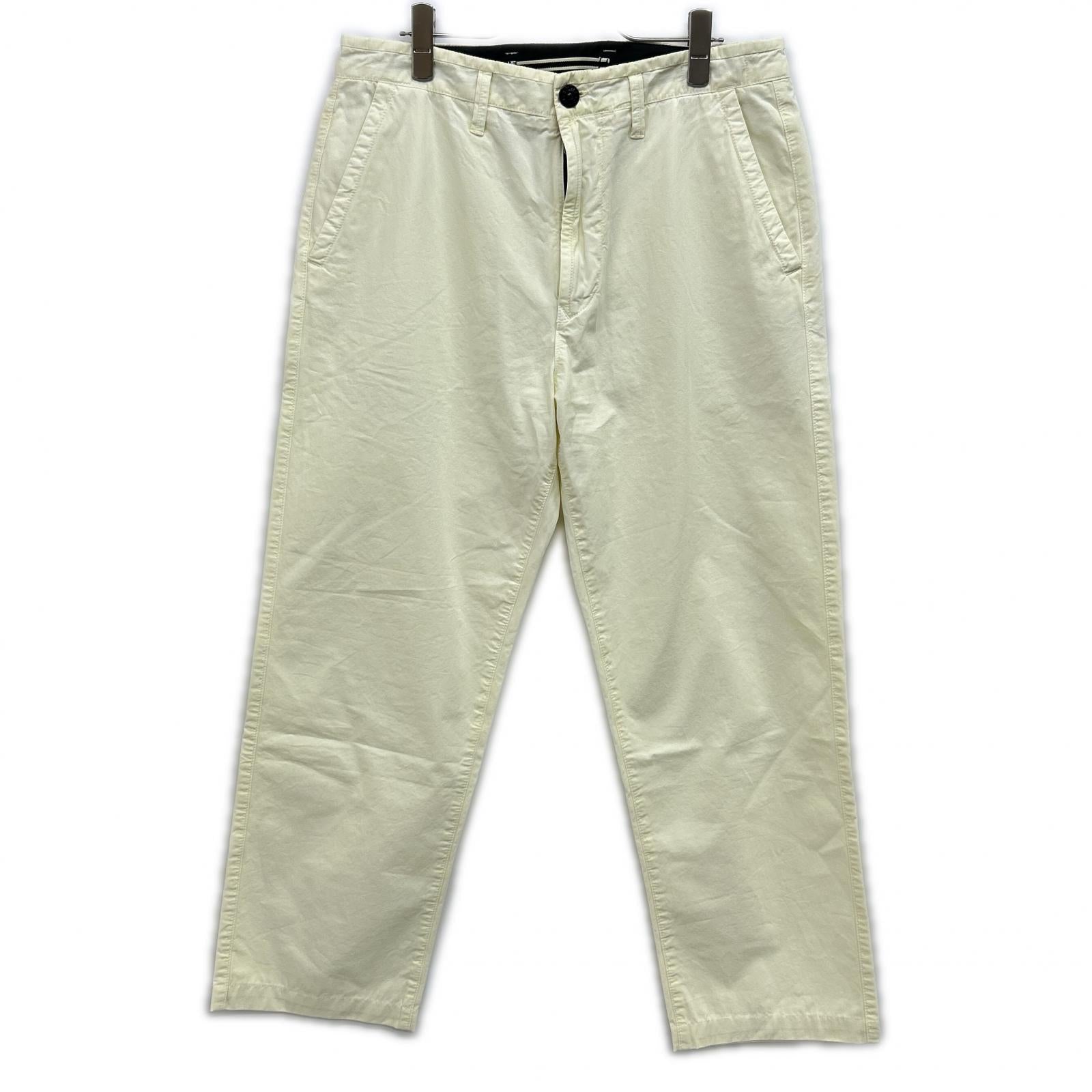 STONE ISLAND Stone Island Yellow Logo Patch Washed Trousers Bottoms