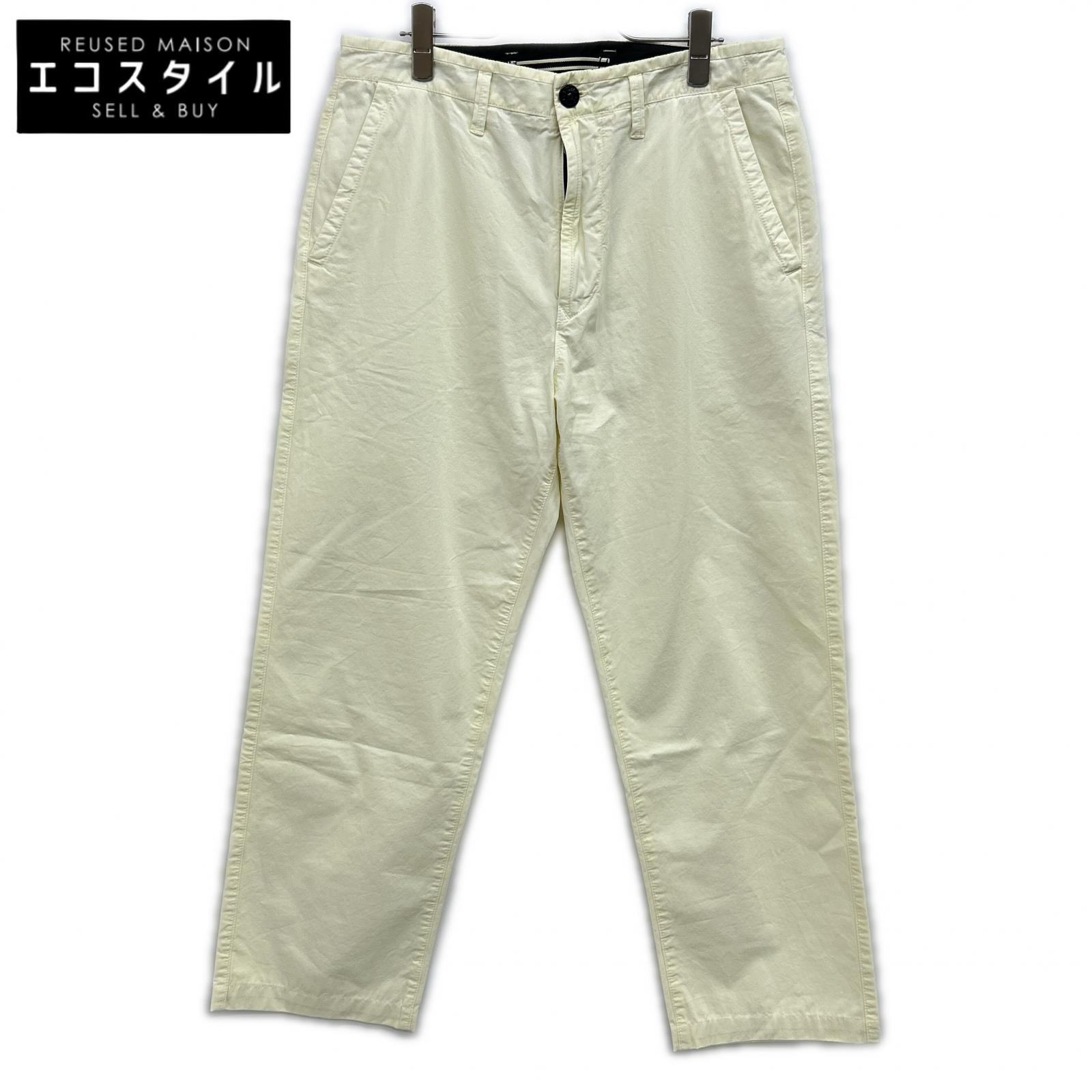STONE ISLAND Stone Island Yellow Logo Patch Washed Trousers Bottoms
