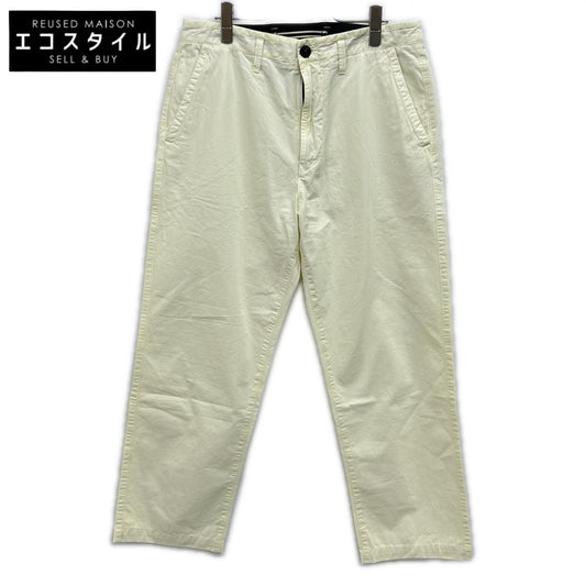 STONE ISLAND Stone Island Yellow Logo Patch Washed Trousers Bottoms