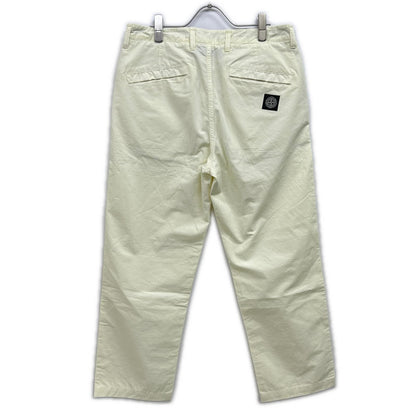 STONE ISLAND Stone Island Yellow Logo Patch Washed Trousers Bottoms