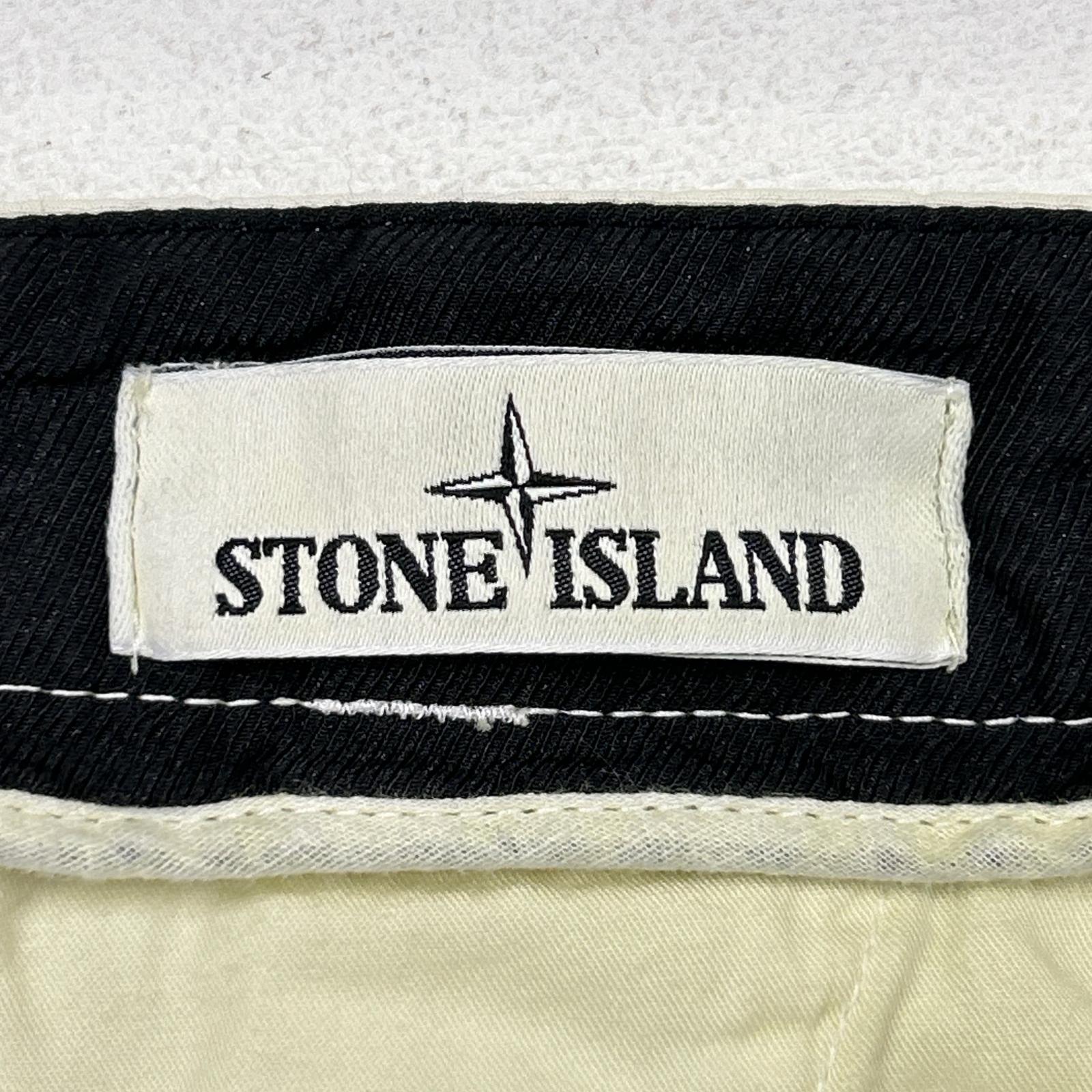 STONE ISLAND Stone Island Yellow Logo Patch Washed Trousers Bottoms