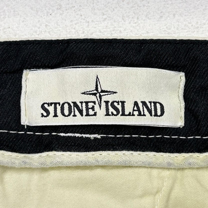 STONE ISLAND Stone Island Yellow Logo Patch Washed Trousers Bottoms