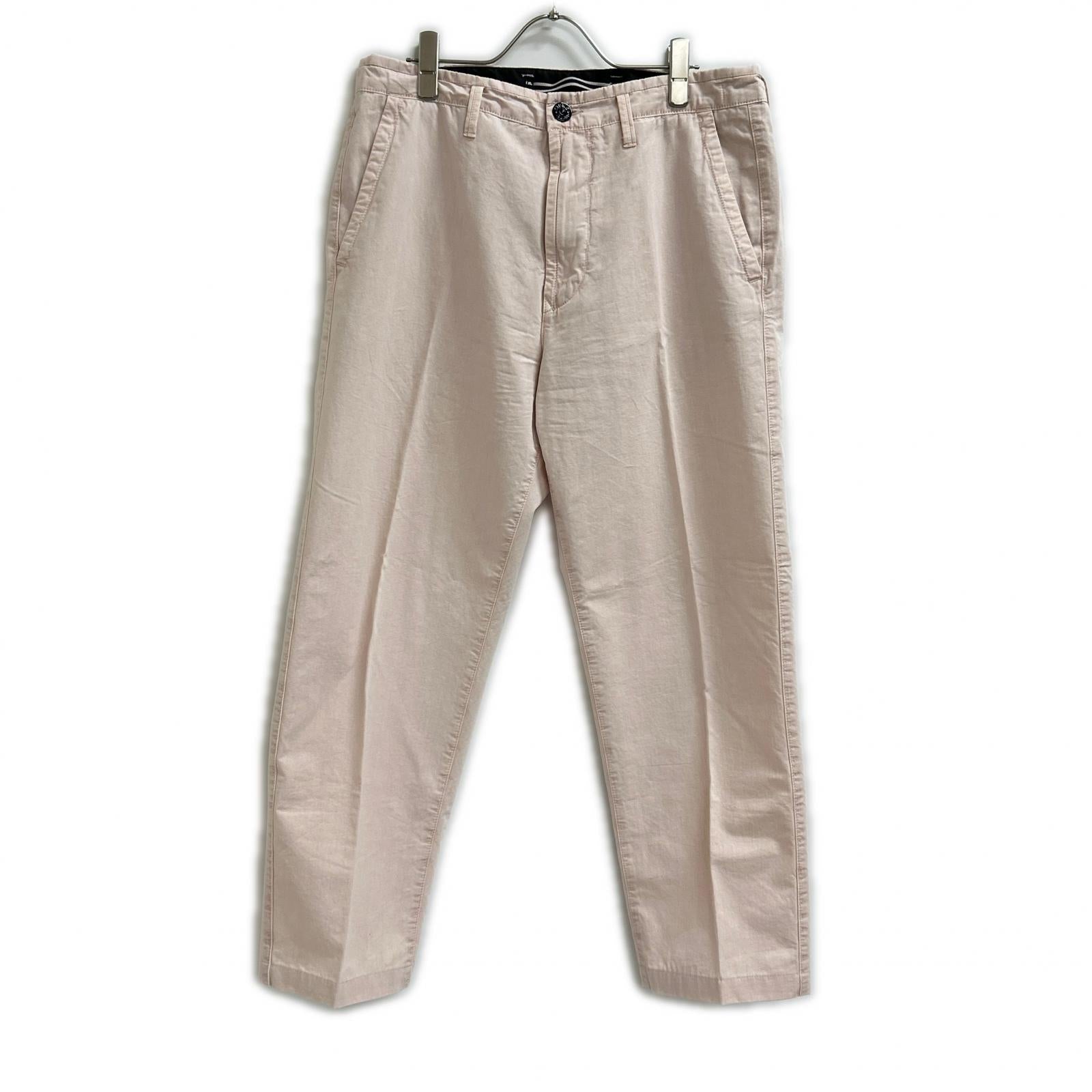 STONE ISLAND Pink Logo-Patch Washed Trousers Bottoms