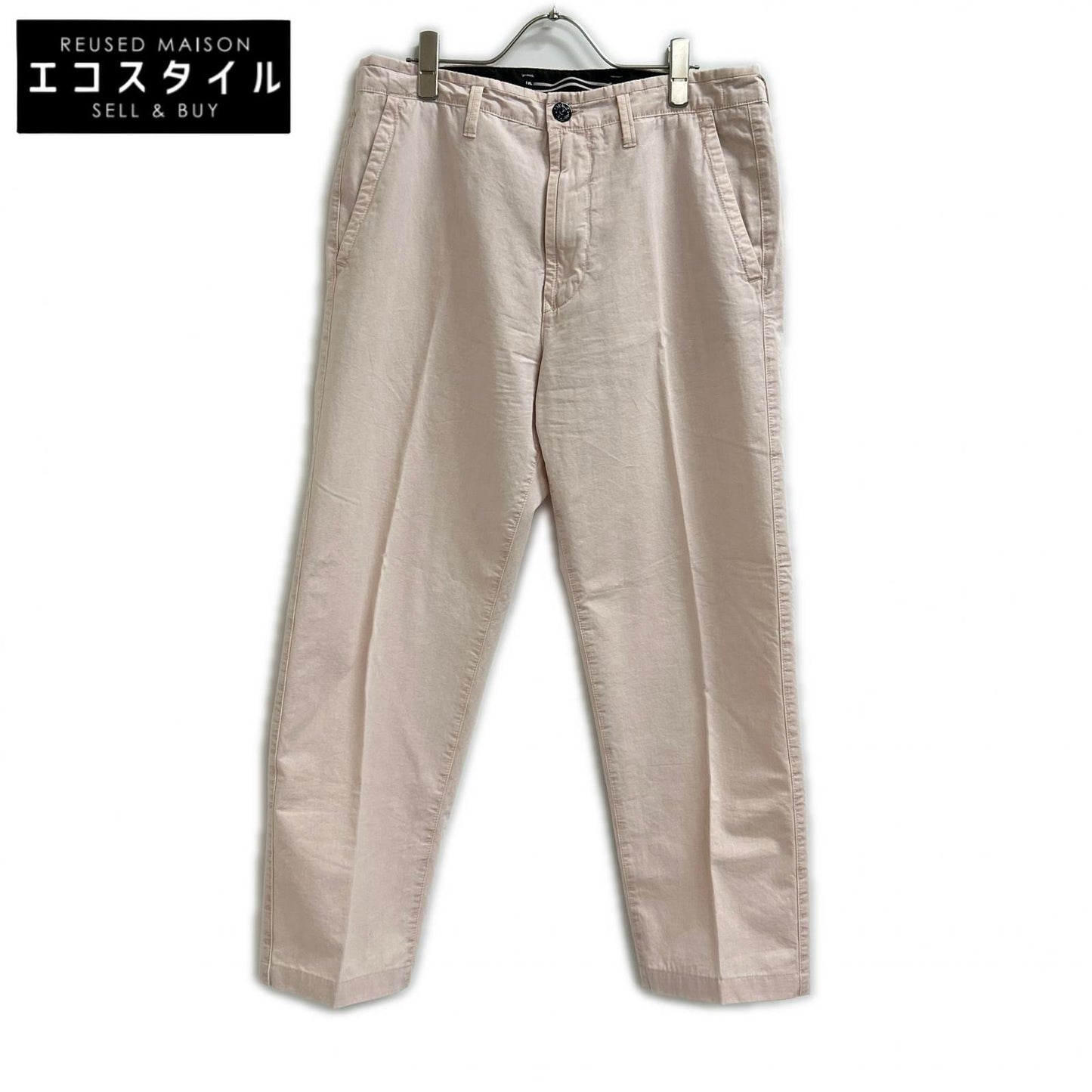 STONE ISLAND Pink Logo-Patch Washed Trousers Bottoms
