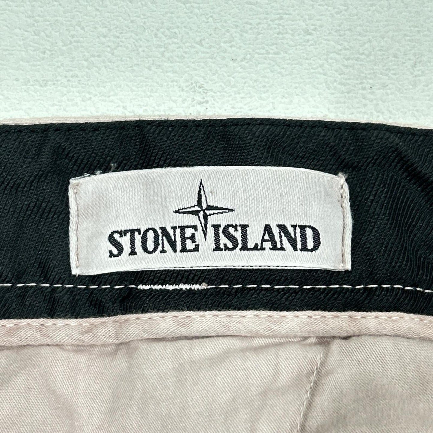 STONE ISLAND Pink Logo-Patch Washed Trousers Bottoms