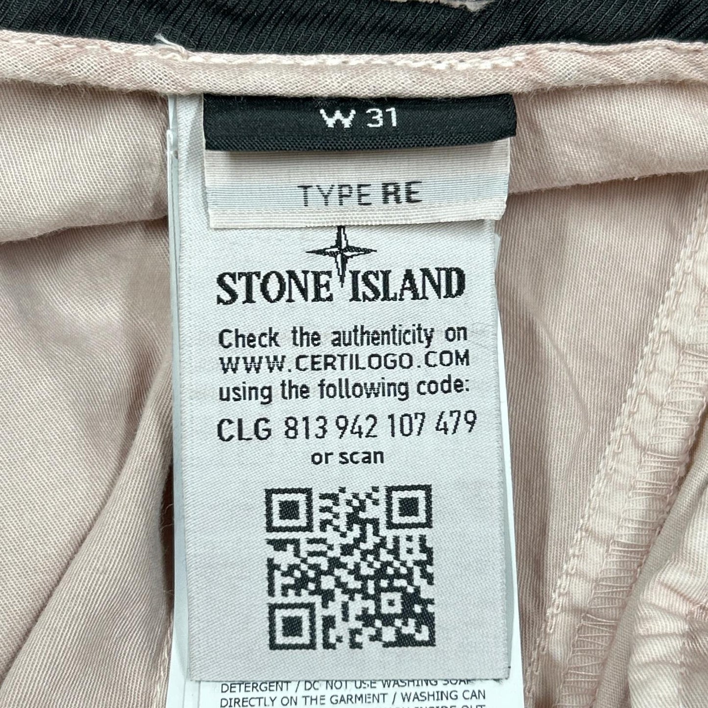 STONE ISLAND Pink Logo-Patch Washed Trousers Bottoms