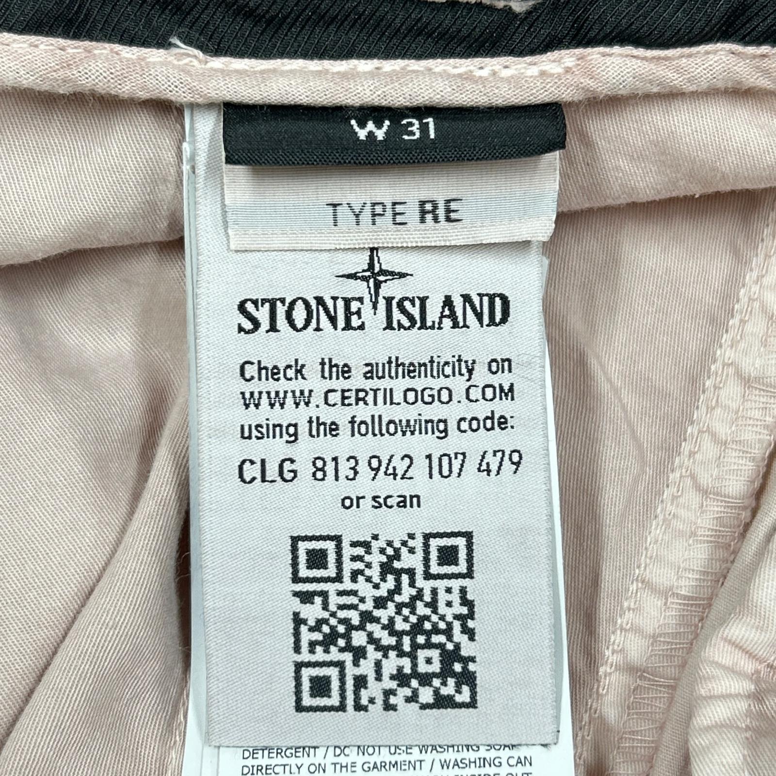 STONE ISLAND Pink Logo-Patch Washed Trousers Bottoms