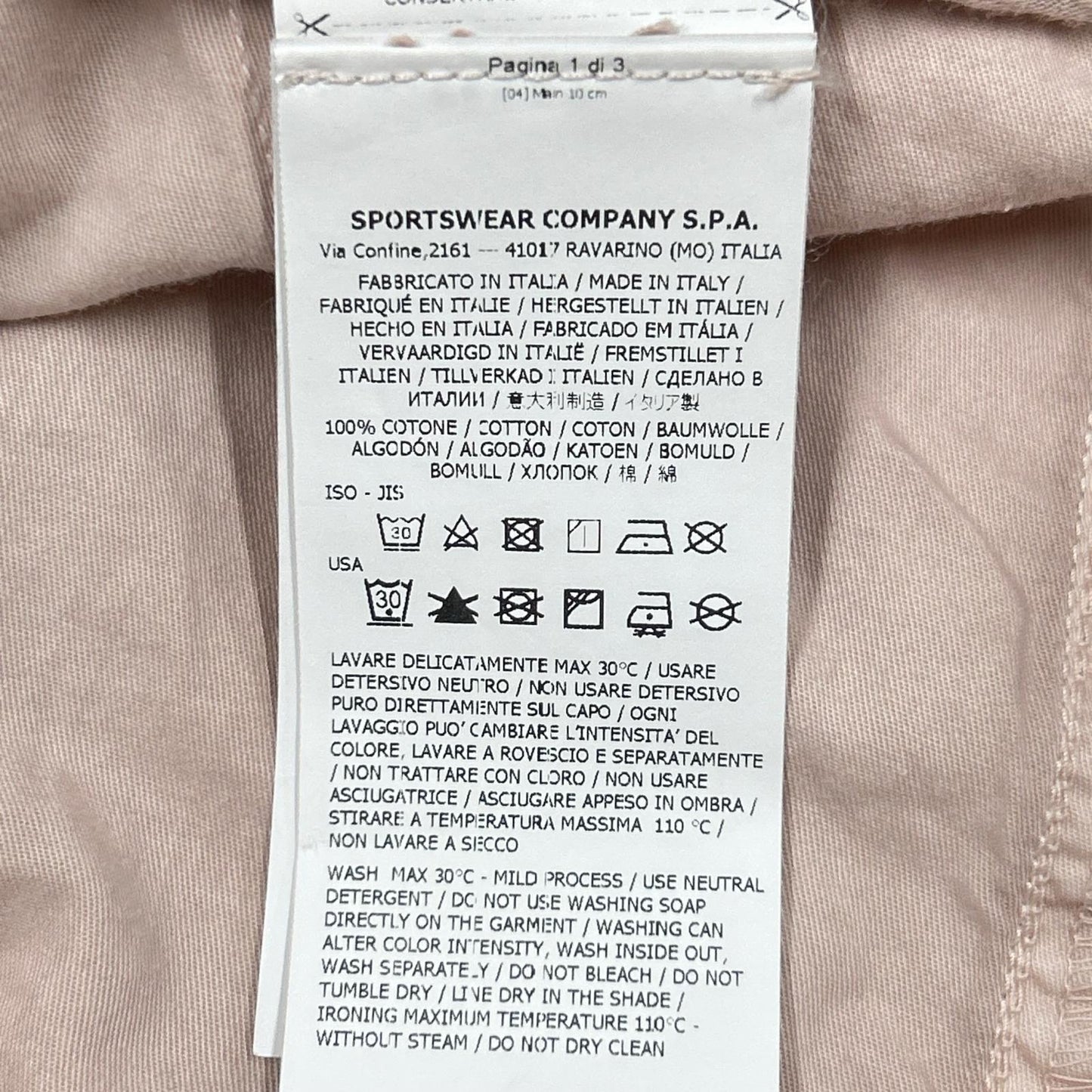 STONE ISLAND Pink Logo-Patch Washed Trousers Bottoms