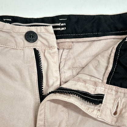 STONE ISLAND Pink Logo-Patch Washed Trousers Bottoms
