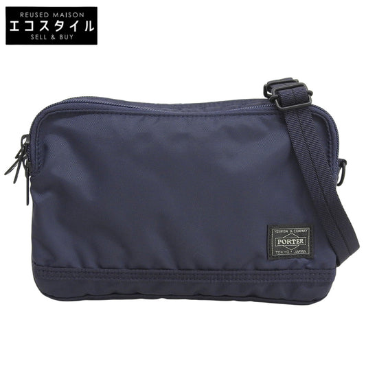 PORTER Beautiful Condition Time Nylon Shoulder Bag Men's Navy 689-05940 Shoulder Bag