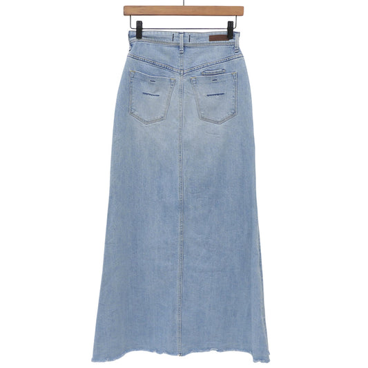 Denim Maxi A-Line Skirt for Women Blue S 57133303 Skirt S Women's