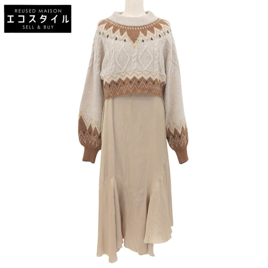 ノルディックニット ワンピース レディース ベージュ ONE RWN0214072 ワンピース ONE レディース