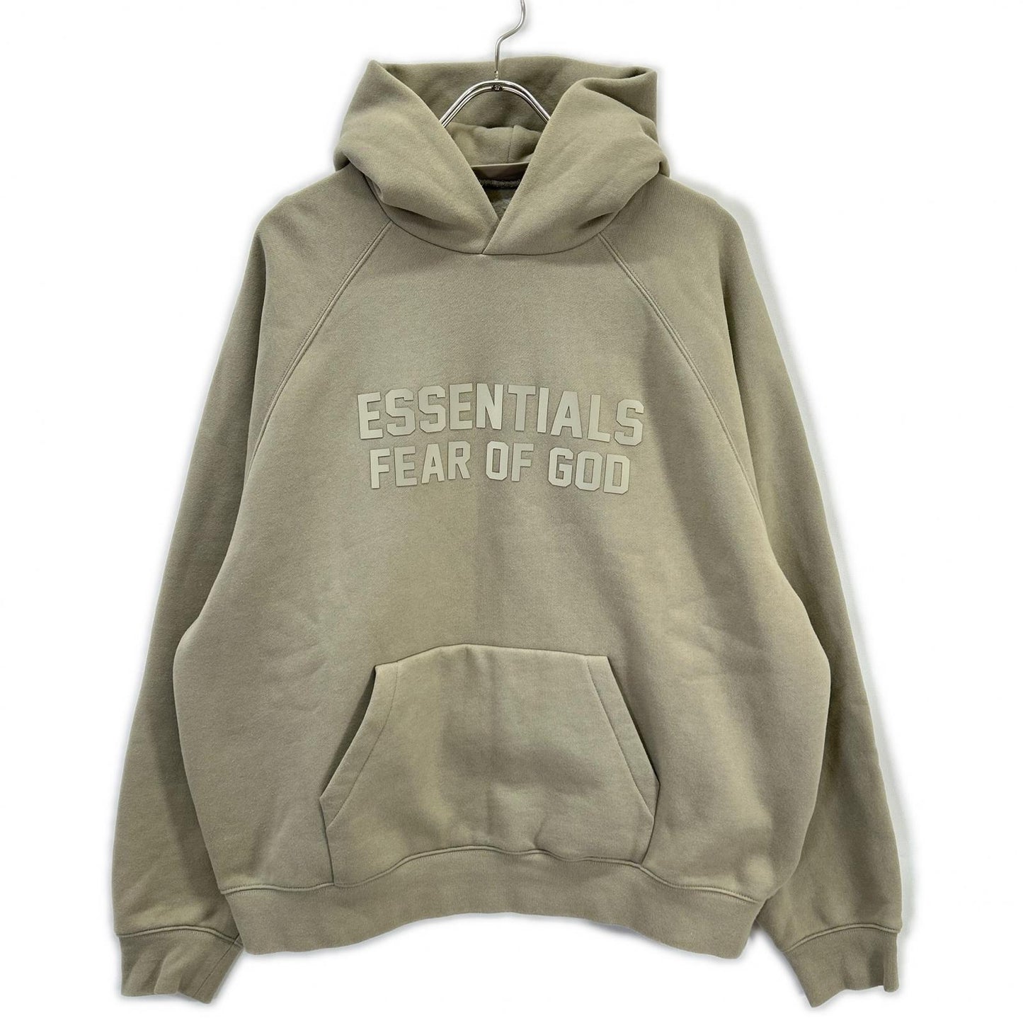 Khaki Cotton Pullover Hoodie Top Men's