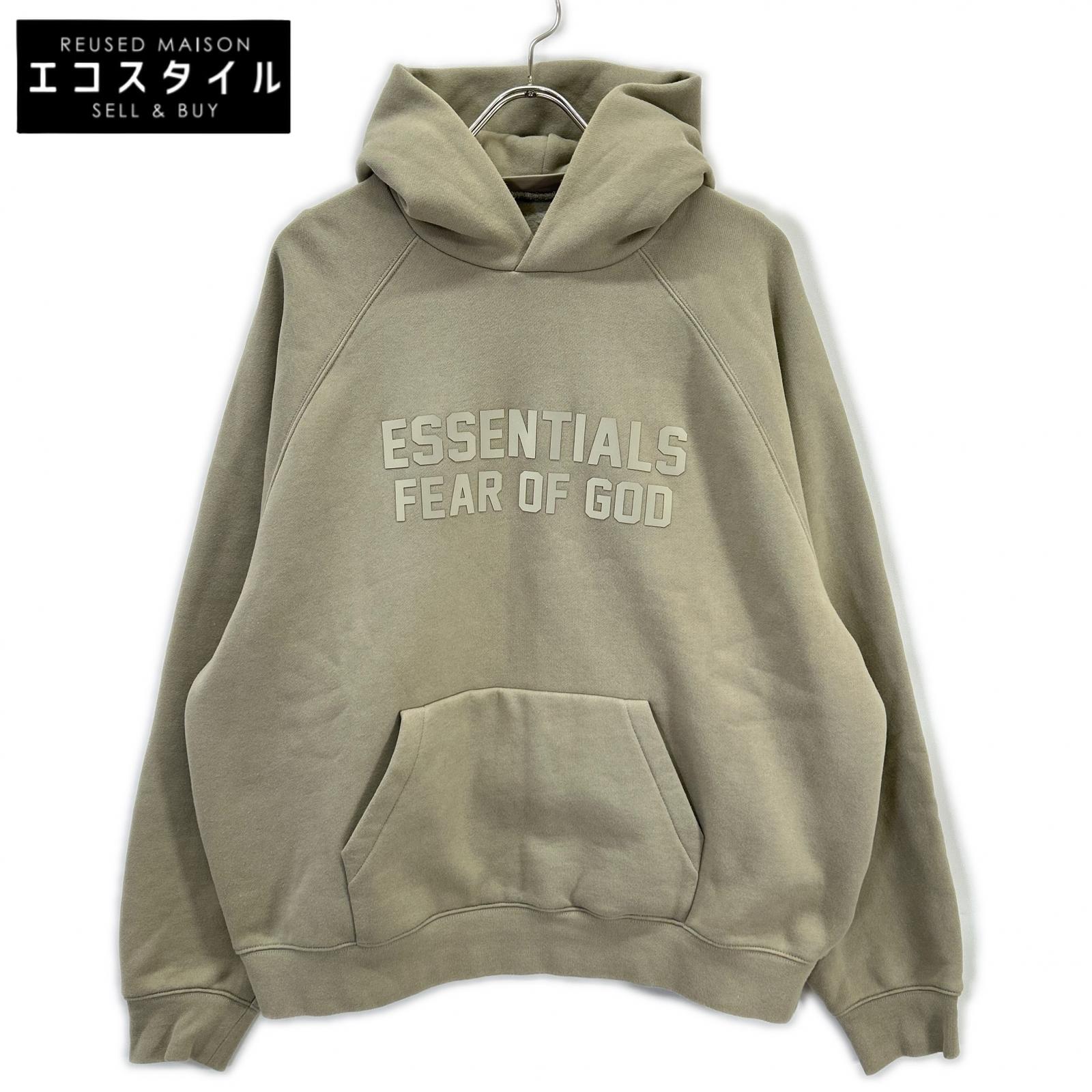 Khaki Cotton Pullover Hoodie Top Men's
