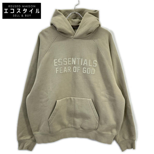 Khaki Cotton Pullover Hoodie Top Men's