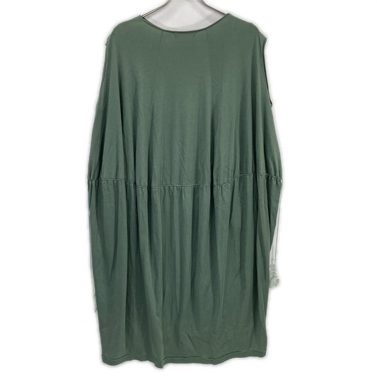 mina perhonen mina perhonen us8940 air film green waist drawstring lace trim dress
