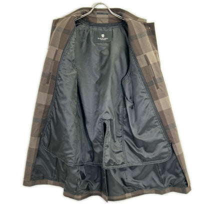 BLACK LABEL CRESTBRIDGE ブラックレーベルクレストブリッジ ブラウン テクニカルウールクレストブリッジチェックステンカラーコート ジャケット