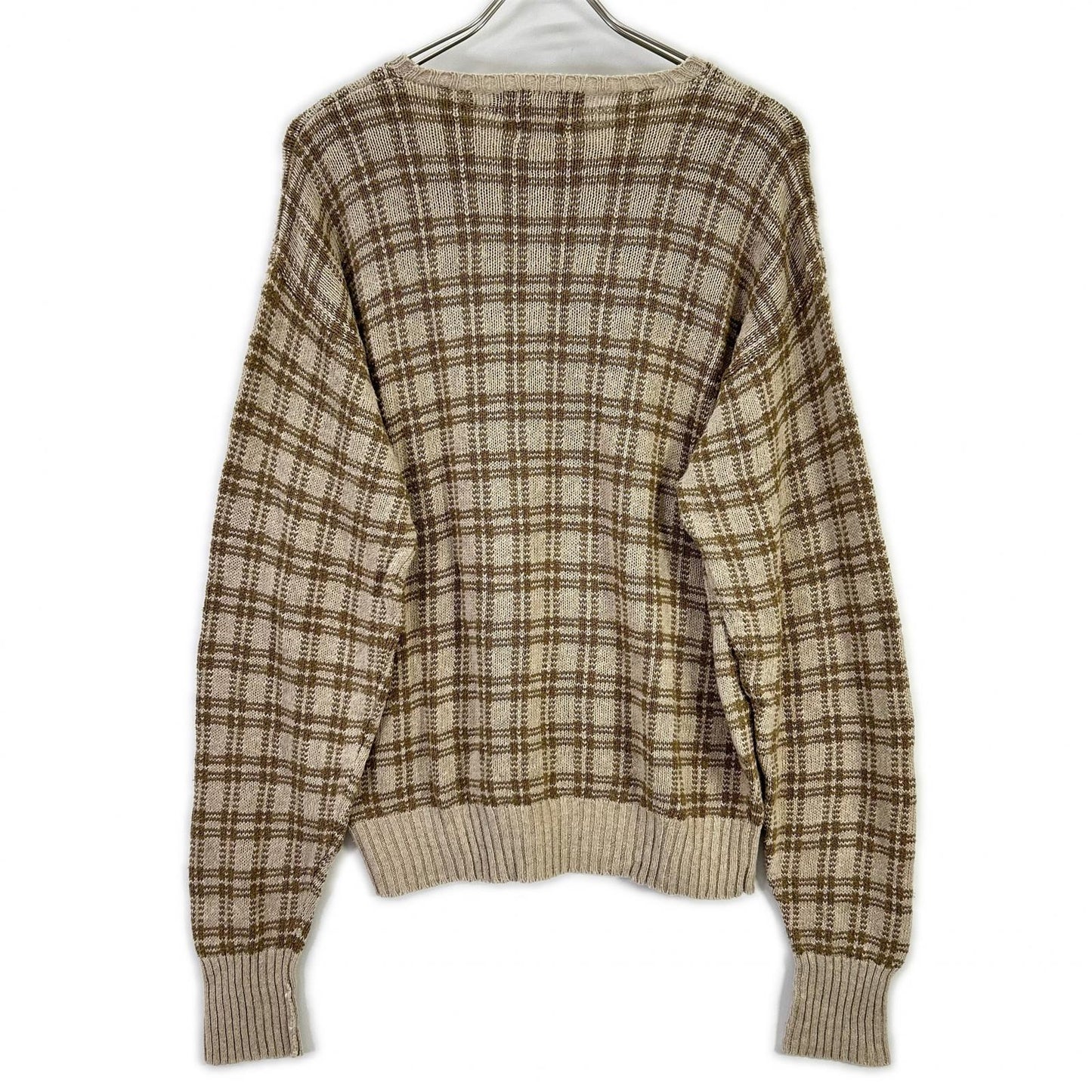 POLObyRalphLauren ポロラルフローレン 90s ベージュ×カーキ ブロックチェックニット トップス