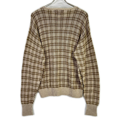 POLObyRalphLauren ポロラルフローレン 90s ベージュ×カーキ ブロックチェックニット トップス