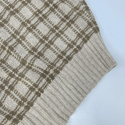 POLObyRalphLauren ポロラルフローレン 90s ベージュ×カーキ ブロックチェックニット トップス