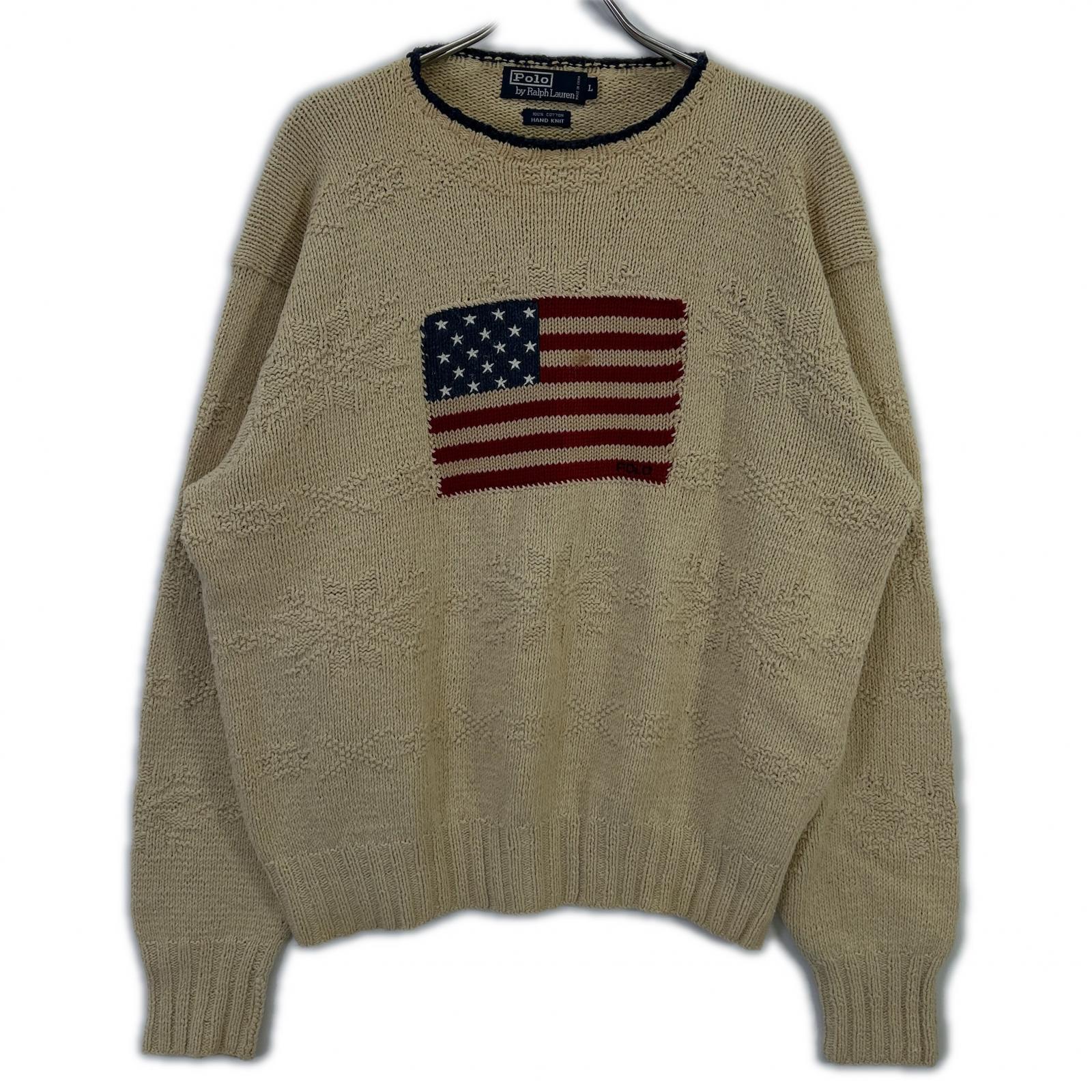 POLO RALPH LAUREN ポロ ラルフローレン アイボリー 星条旗 刺繍