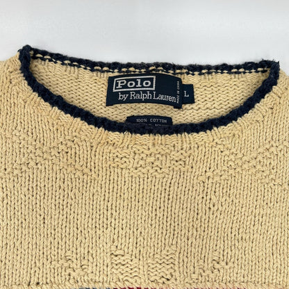 POLO RALPH LAUREN ポロ ラルフローレン アイボリー 星条旗 刺繍 コットンニット トップス