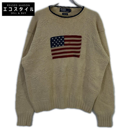 POLO RALPH LAUREN ポロ ラルフローレン アイボリー 星条旗 刺繍 コットンニット トップス