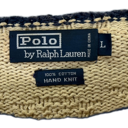 POLO RALPH LAUREN ポロ ラルフローレン アイボリー 星条旗 刺繍 コットンニット トップス