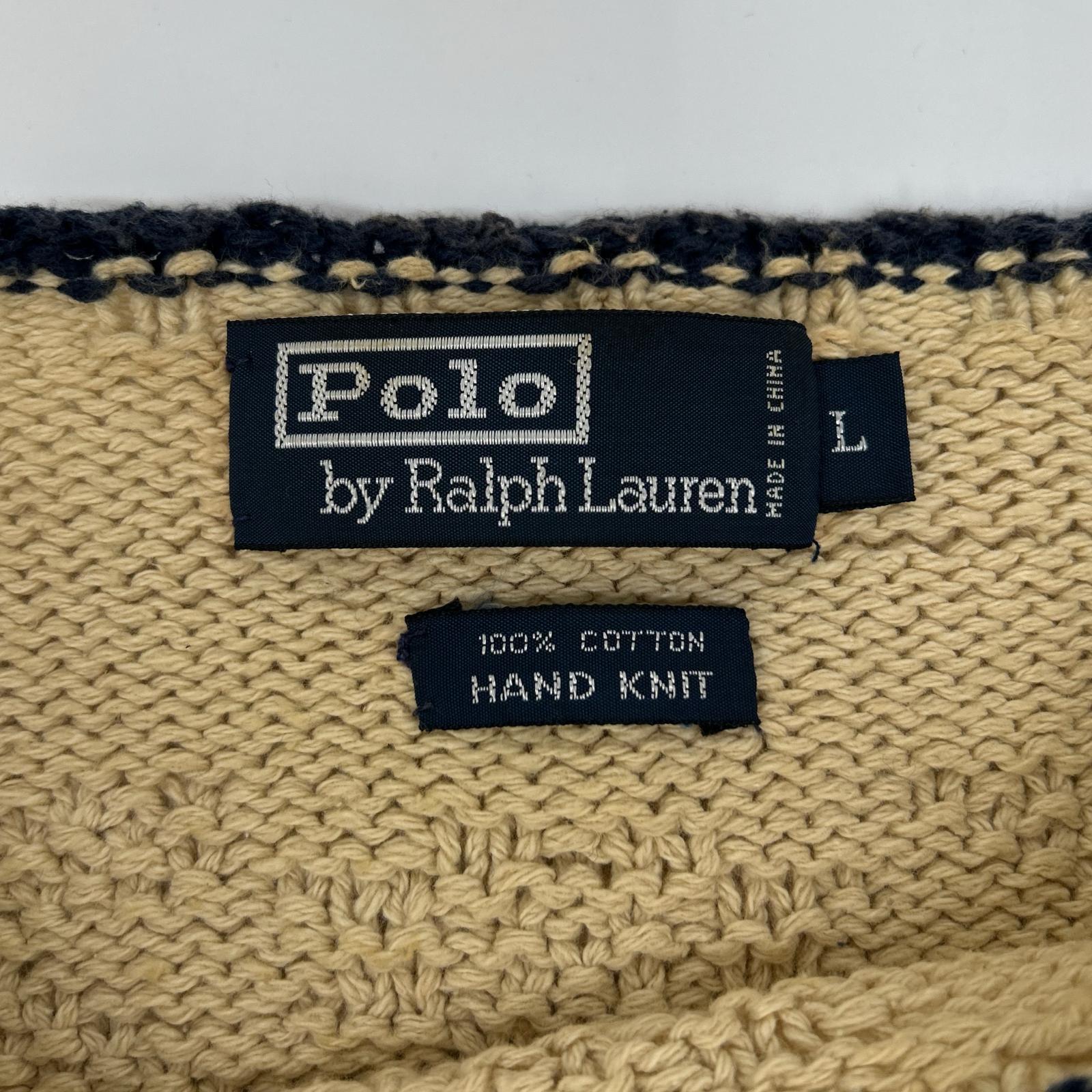 POLO RALPH LAUREN ポロ ラルフローレン アイボリー 星条旗 刺繍 コットンニット トップス