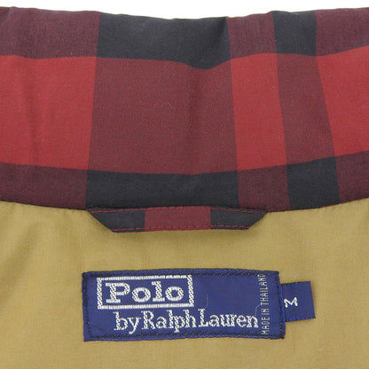 POLO RALPH LAUREN ポロ ラルフローレン チェック ダウンジャケット アウター メンズ レッド×ブラック M 90s ジャケット