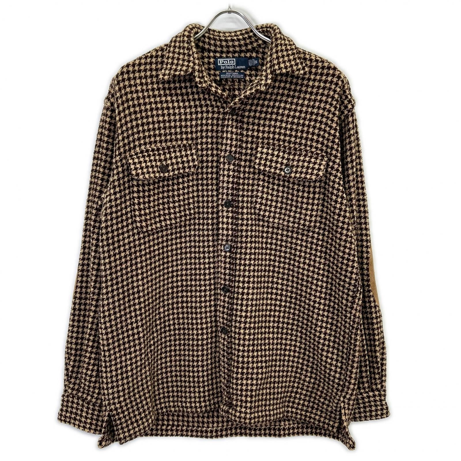 POLO RALPH LAUREN ポロ ラルフローレン ﾌﾞﾗｳﾝ ｳｰﾙ ﾊｳﾝﾄﾞﾄｩｰｽ ｼｬﾂｼﾞｬｹｯﾄ　WHITMAN ジャケット S