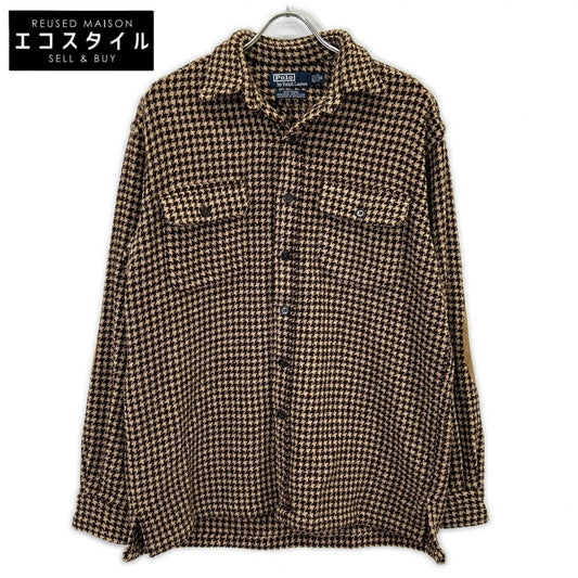 POLO RALPH LAUREN Brown Wool Houndstooth Shirt Jacket WHITMAN Jacket S