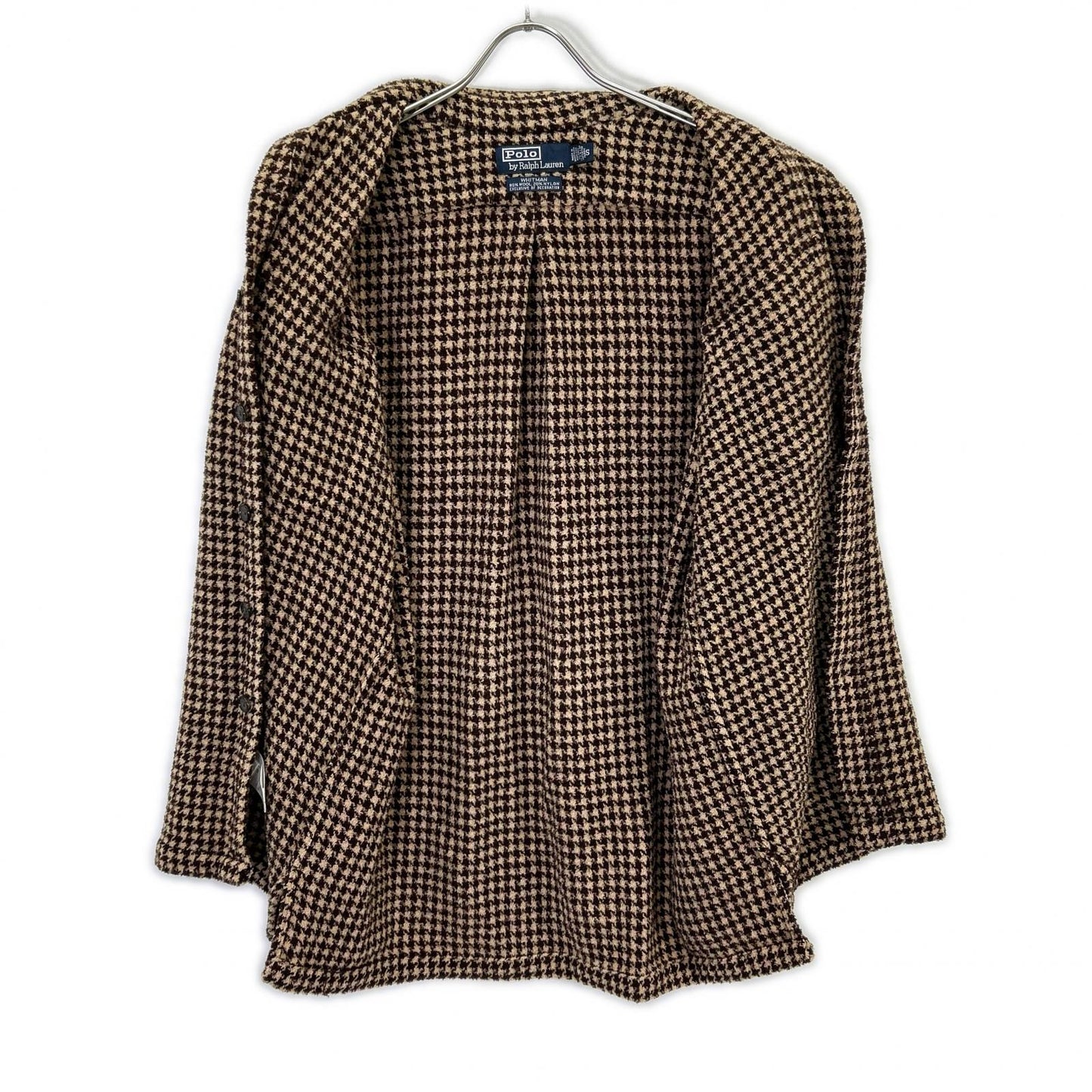 POLO RALPH LAUREN ポロ ラルフローレン ﾌﾞﾗｳﾝ ｳｰﾙ ﾊｳﾝﾄﾞﾄｩｰｽ ｼｬﾂｼﾞｬｹｯﾄ　WHITMAN ジャケット S