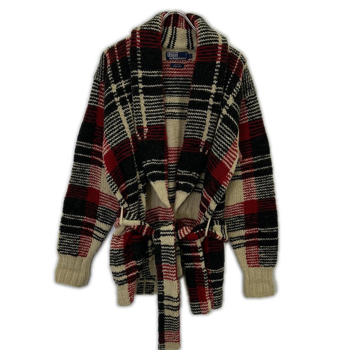 POLO RALPH LAUREN ポロ ラルフローレン ウール チェック柄 バンドニット カーディガン トップス