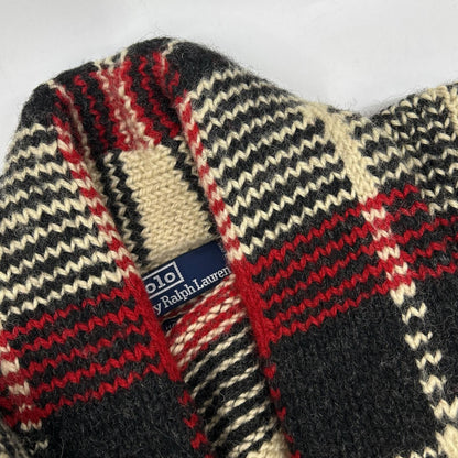 POLO RALPH LAUREN ポロ ラルフローレン ウール チェック柄 バンドニット カーディガン トップス