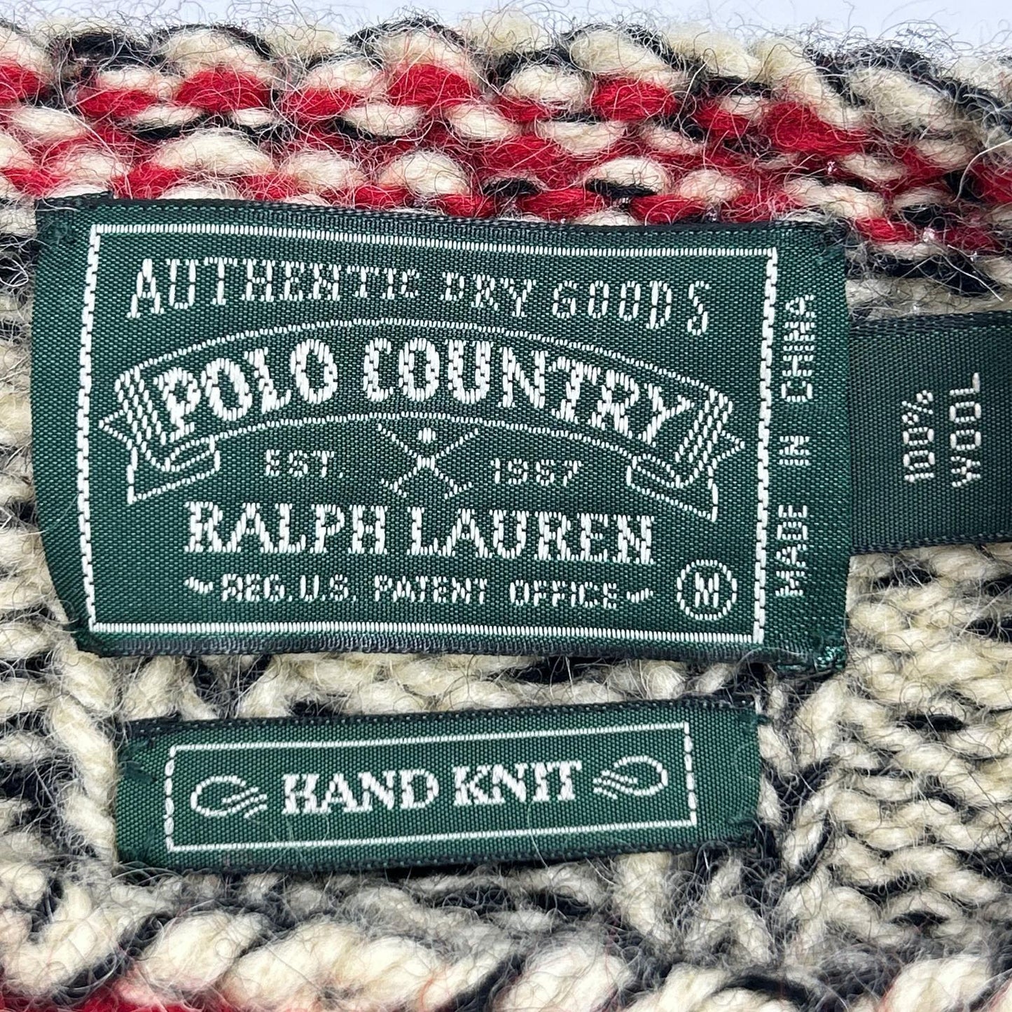 POLO COUNTRY Ivory Wool Crew Neck Knit Top M