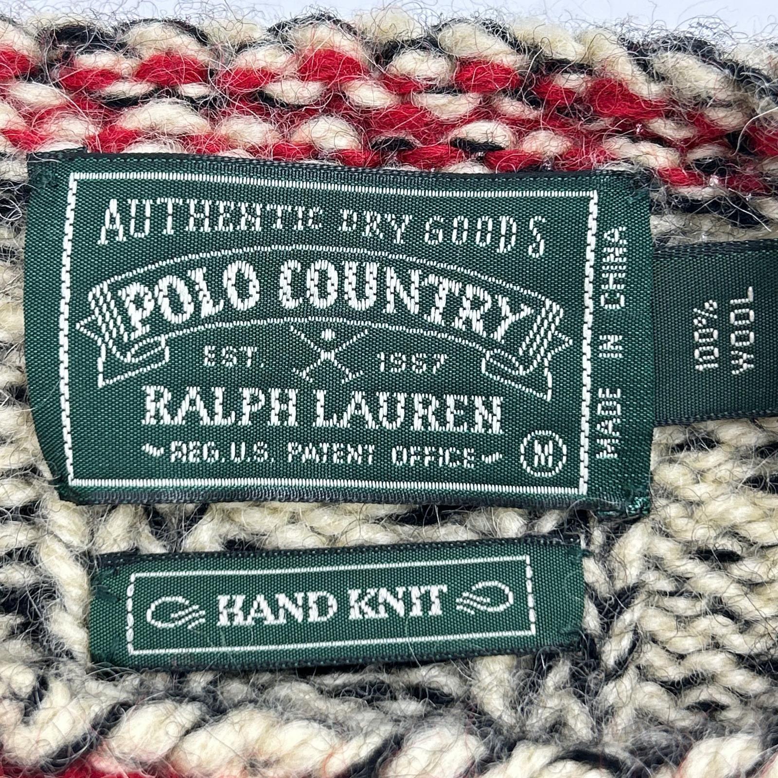POLO COUNTRY Ivory Wool Crew Neck Knit Top M