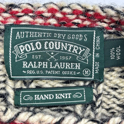 POLO COUNTRY Ivory Wool Crew Neck Knit Top M