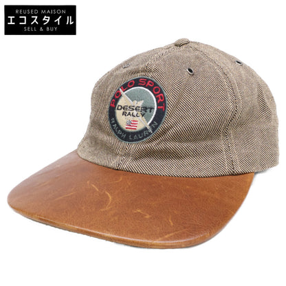 Polo Sport Ralph Lauren 90s Patch Embroidery Leather Visor Cap Hat