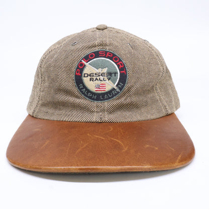 Polo Sport Ralph Lauren 90s Patch Embroidery Leather Visor Cap Hat