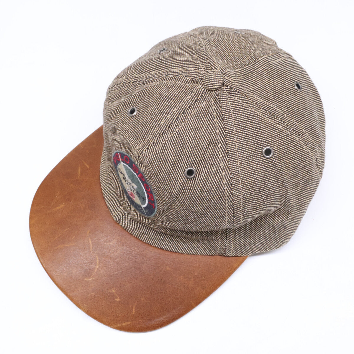 Polo Sport Ralph Lauren 90s Patch Embroidery Leather Visor Cap Hat