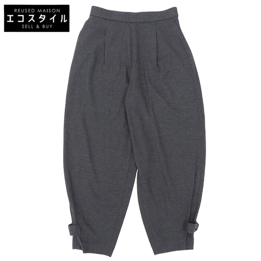 Wool Wide Pants Bottoms Women's Charcoal Grey 36 2023 Bottoms 36 Women's