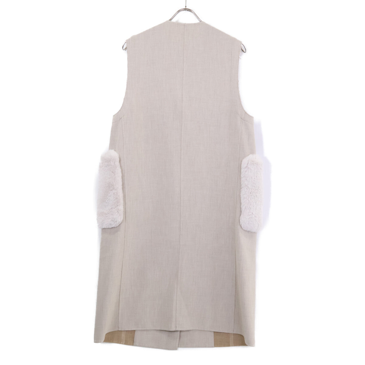 BALLSEY 【Excellent condition】11-07-24-07233 Plain Double-Faced Faux Fur Pocket Long Gilet/Vest