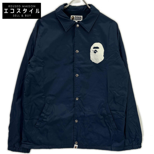 A BATHING APE アベイシングエイプ 001GDD201001X ネイビー ナイロン コーチジャケット ジャケット