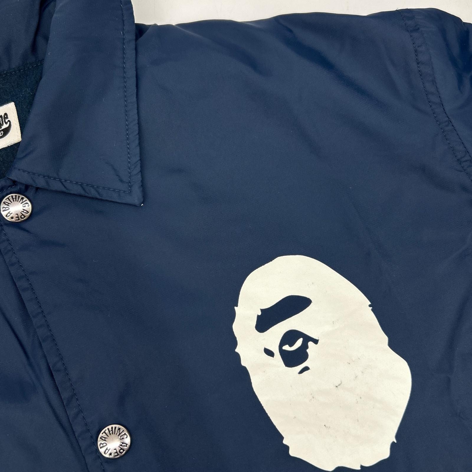 A BATHING APE 001GDD201001X Navy Nylon Coach Jacket