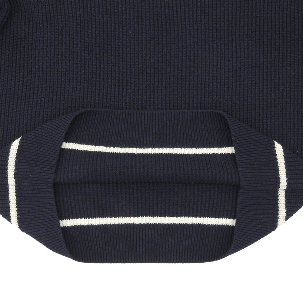 FRED PERRY フレッドペリー チルデンニット Vネック コットン ウール トップス メンズ ネイビー×イエロー L トップス