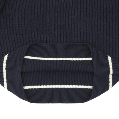 FRED PERRY フレッドペリー チルデンニット Vネック コットン ウール トップス メンズ ネイビー×イエロー L トップス